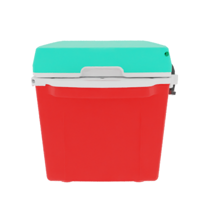 Taiga 27 Quart Red Cooler with Seafoam Lid – Tailgating Ice Chest Built for Game Day