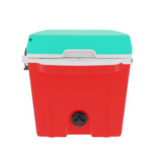 Taiga 27 Quart Red Cooler with Seafoam Lid – Tailgating Ice Chest Built for Game Day