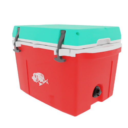 Taiga 27 Quart Red Cooler with Seafoam Lid – Tailgating Ice Chest Built for Game Day