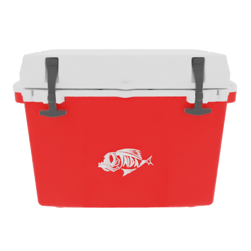 Taiga 27 Quart Red Cooler with White Lid – Rugged Camping & Fishing Ice Chest Built in the USA