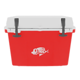 Taiga 27 Quart Red Cooler with White Lid – Rugged Camping & Fishing Ice Chest Built in the USA