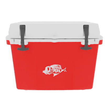 Taiga 27 Quart Red Cooler with White Lid – Rugged Camping & Fishing Ice Chest Built in the USA
