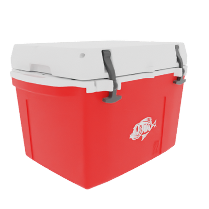 Taiga 27 Quart Red Cooler with White Lid – Rugged Camping & Fishing Ice Chest Built in the USA