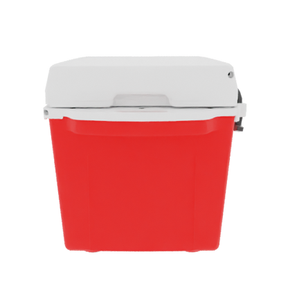 Taiga 27 Quart Red Cooler with White Lid – Rugged Camping & Fishing Ice Chest Built in the USA