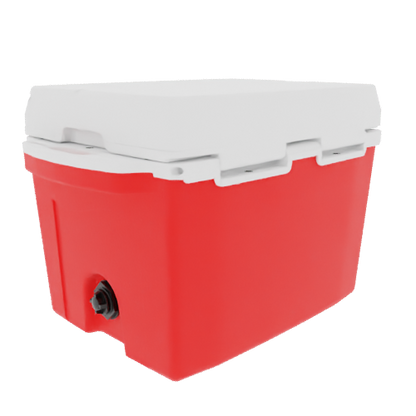 Taiga 27 Quart Red Cooler with White Lid – Rugged Camping & Fishing Ice Chest Built in the USA