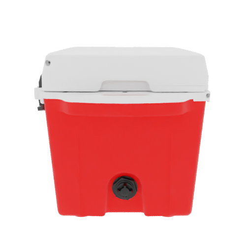 Taiga 27 Quart Red Cooler with White Lid – Rugged Camping & Fishing Ice Chest Built in the USA