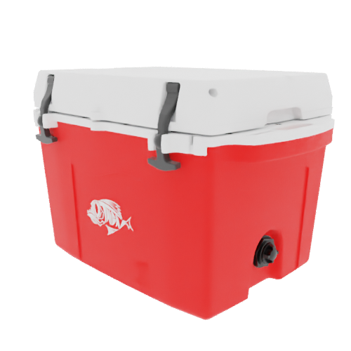 Taiga 27 Quart Red Cooler with White Lid – Rugged Camping & Fishing Ice Chest Built in the USA