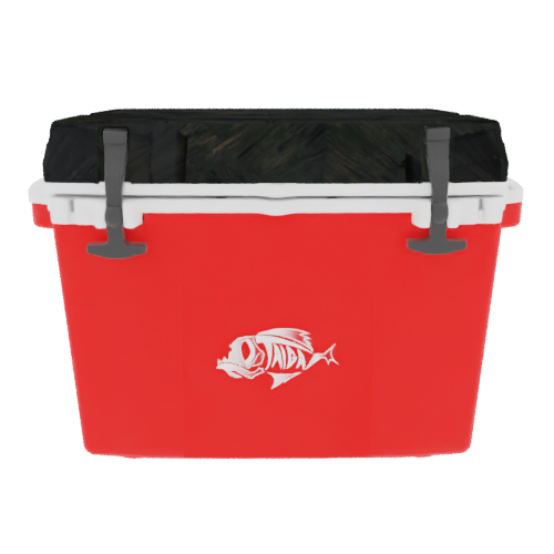 Taiga 27 Quart Red Cooler with Woodland Camo Lid – Rugged Camping & Fishing Ice Chest for the Outdoors