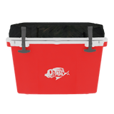 Taiga 27 Quart Red Cooler with Woodland Camo Lid – Rugged Camping & Fishing Ice Chest for the Outdoors
