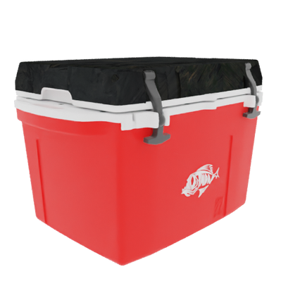 Taiga 27 Quart Red Cooler with Woodland Camo Lid – Rugged Camping & Fishing Ice Chest for the Outdoors
