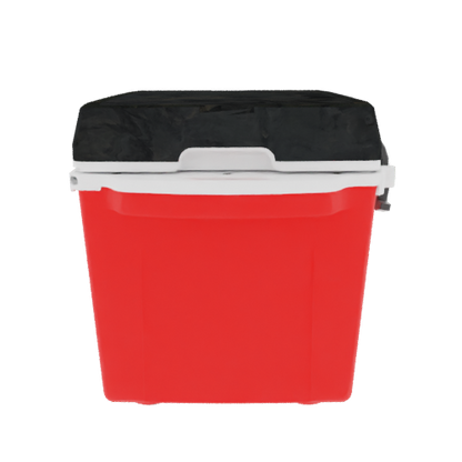 Taiga 27 Quart Red Cooler with Woodland Camo Lid – Rugged Camping & Fishing Ice Chest for the Outdoors