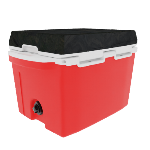 Taiga 27 Quart Red Cooler with Woodland Camo Lid – Rugged Camping & Fishing Ice Chest for the Outdoors