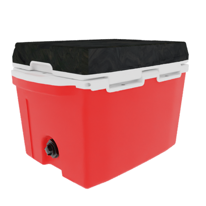 Taiga 27 Quart Red Cooler with Woodland Camo Lid – Rugged Camping & Fishing Ice Chest for the Outdoors