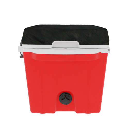 Taiga 27 Quart Red Cooler with Woodland Camo Lid – Rugged Camping & Fishing Ice Chest for the Outdoors