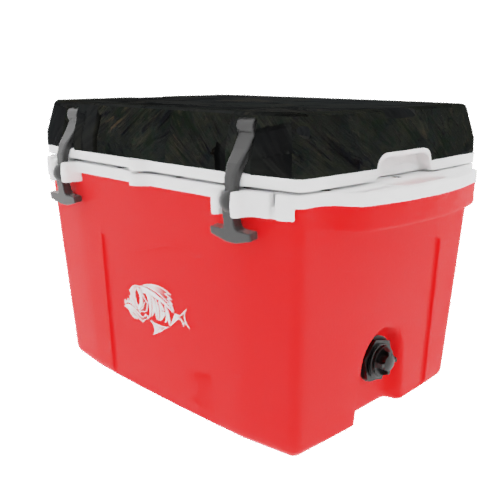 Taiga 27 Quart Red Cooler with Woodland Camo Lid – Rugged Camping & Fishing Ice Chest for the Outdoors