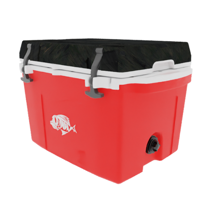 Taiga 27 Quart Red Cooler with Woodland Camo Lid – Rugged Camping & Fishing Ice Chest for the Outdoors