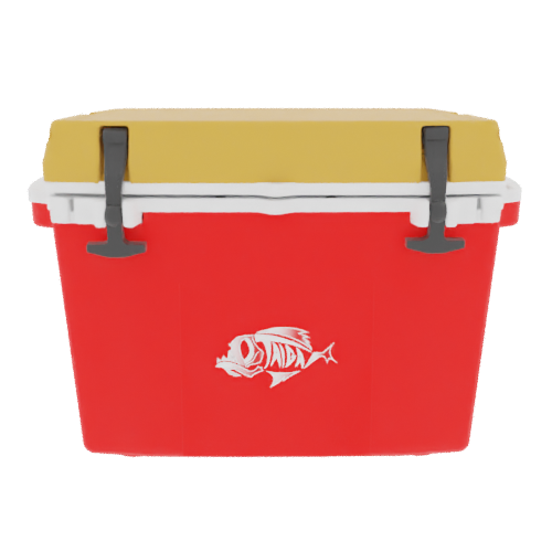 Taiga 27 Quart Red Cooler with Yellow Lid – Rugged Camping & Fishing Ice Chest Made in the USA