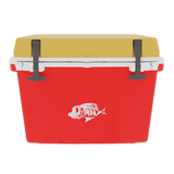 Taiga 27 Quart Red Cooler with Yellow Lid – Rugged Camping & Fishing Ice Chest Made in the USA