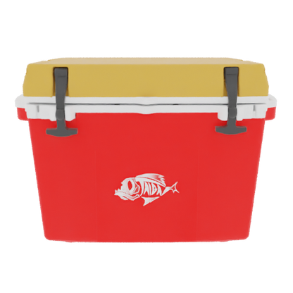 Taiga 27 Quart Red Cooler with Yellow Lid – Rugged Camping & Fishing Ice Chest Made in the USA