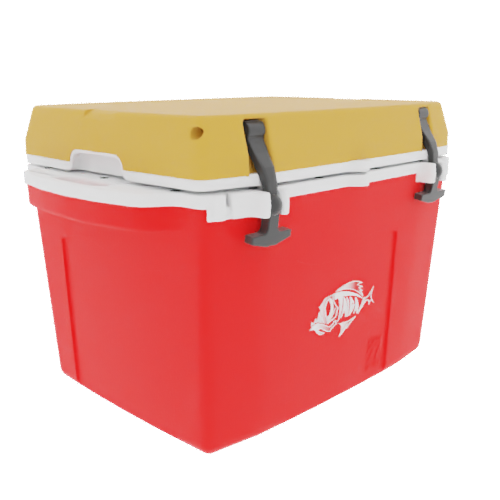 Taiga 27 Quart Red Cooler with Yellow Lid – Rugged Camping & Fishing Ice Chest Made in the USA