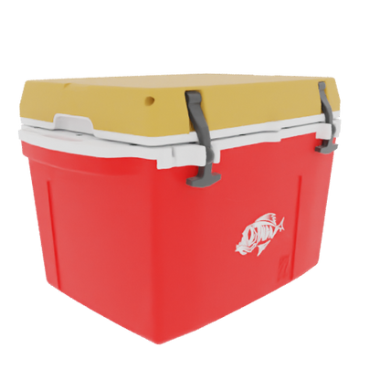 Taiga 27 Quart Red Cooler with Yellow Lid – Rugged Camping & Fishing Ice Chest Made in the USA