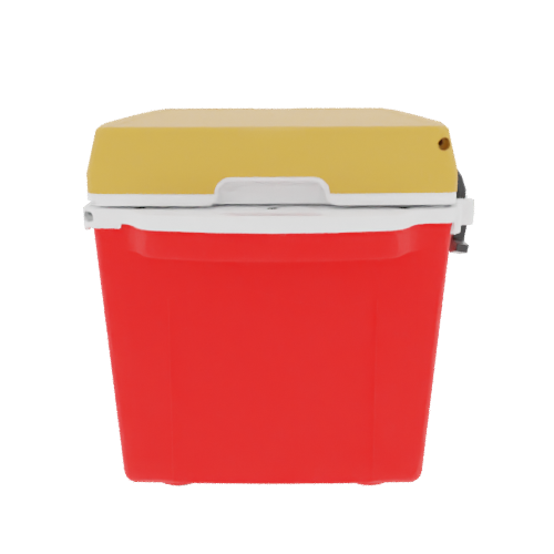 Taiga 27 Quart Red Cooler with Yellow Lid – Rugged Camping & Fishing Ice Chest Made in the USA