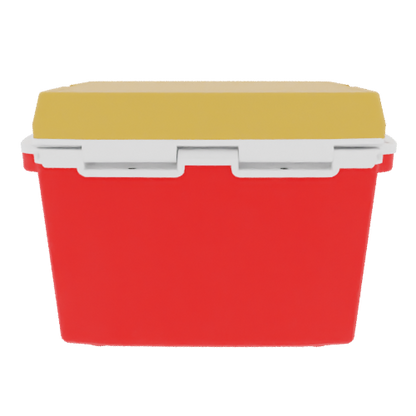 Taiga 27 Quart Red Cooler with Yellow Lid – Rugged Camping & Fishing Ice Chest Made in the USA