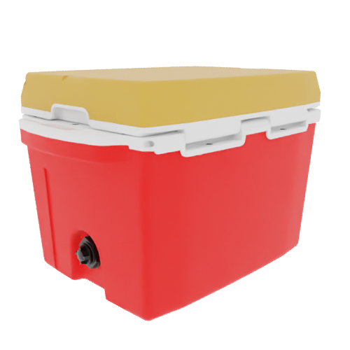 Taiga 27 Quart Red Cooler with Yellow Lid – Rugged Camping & Fishing Ice Chest Made in the USA