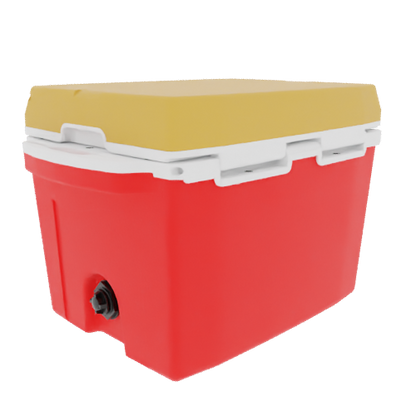 Taiga 27 Quart Red Cooler with Yellow Lid – Rugged Camping & Fishing Ice Chest Made in the USA