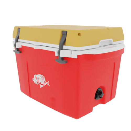 Taiga 27 Quart Red Cooler with Yellow Lid – Rugged Camping & Fishing Ice Chest Made in the USA