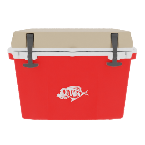 Taiga 27 Quart Red Cooler with Tan Lid – Rugged Tailgating Ice Chest Built in the USA
