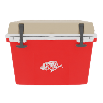 Taiga 27 Quart Red Cooler with Tan Lid – Rugged Tailgating Ice Chest Built in the USA