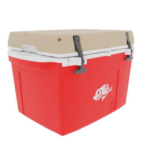 Taiga 27 Quart Red Cooler with Tan Lid – Rugged Tailgating Ice Chest Built in the USA