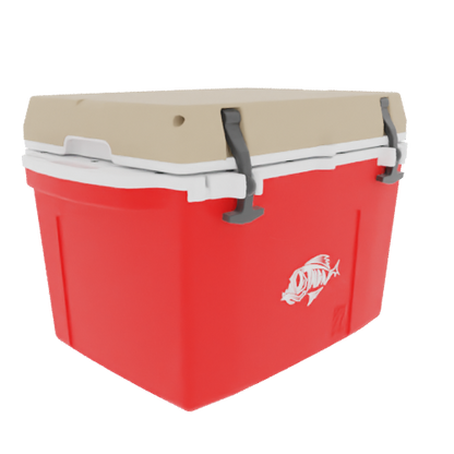 Taiga 27 Quart Red Cooler with Tan Lid – Rugged Tailgating Ice Chest Built in the USA