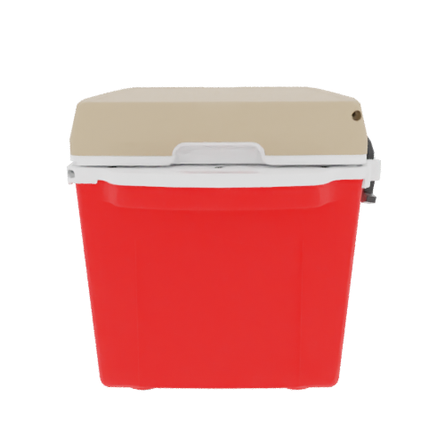 Taiga 27 Quart Red Cooler with Tan Lid – Rugged Tailgating Ice Chest Built in the USA