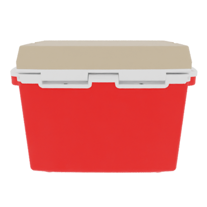 Taiga 27 Quart Red Cooler with Tan Lid – Rugged Tailgating Ice Chest Built in the USA
