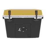 Taiga 27 Quart Black Cooler with Yellow Lid – Hard Sided Boating Ice Chest Made for Marine Environments