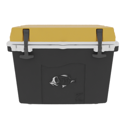 Taiga 27 Quart Black Cooler with Yellow Lid – Hard Sided Boating Ice Chest Made for Marine Environments
