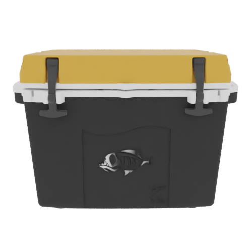 Taiga 27 Quart Black Cooler with Yellow Lid – Hard Sided Boating Ice Chest Made for Marine Environments