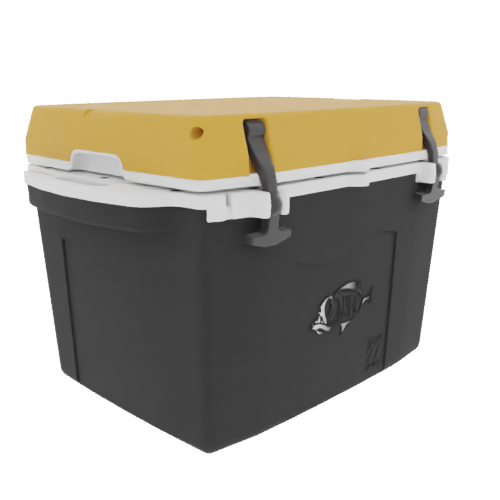 Taiga 27 Quart Black Cooler with Yellow Lid – Hard Sided Boating Ice Chest Made for Marine Environments