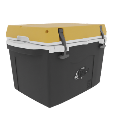 Taiga 27 Quart Black Cooler with Yellow Lid – Hard Sided Boating Ice Chest Made for Marine Environments