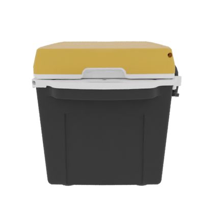 Taiga 27 Quart Black Cooler with Yellow Lid – Hard Sided Boating Ice Chest Made for Marine Environments