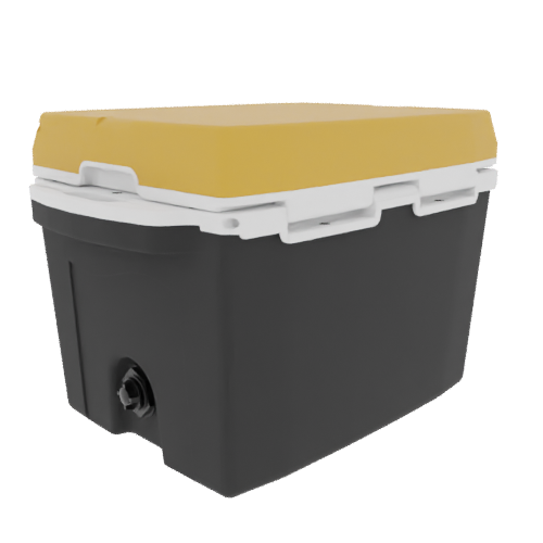 Taiga 27 Quart Black Cooler with Yellow Lid – Hard Sided Boating Ice Chest Made for Marine Environments