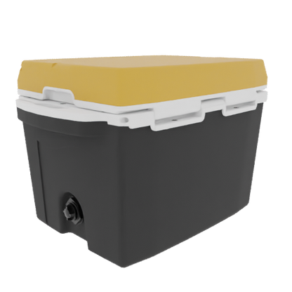 Taiga 27 Quart Black Cooler with Yellow Lid – Hard Sided Boating Ice Chest Made for Marine Environments