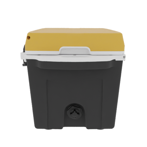 Taiga 27 Quart Black Cooler with Yellow Lid – Hard Sided Boating Ice Chest Made for Marine Environments