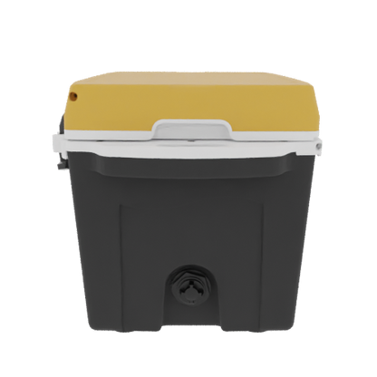 Taiga 27 Quart Black Cooler with Yellow Lid – Hard Sided Boating Ice Chest Made for Marine Environments