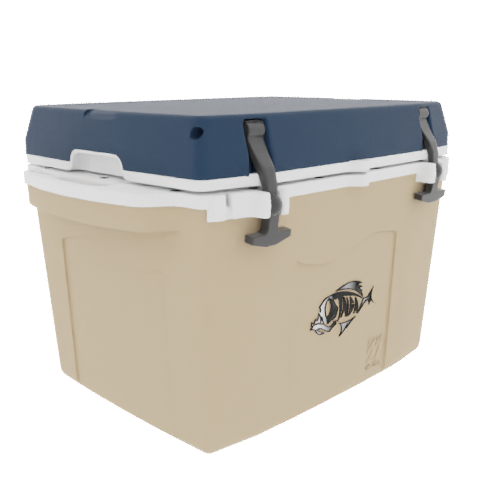 Taiga 27QT Hard Cooler – Tan Base with Blue Lid | Camping & Fishing Ice Chest
