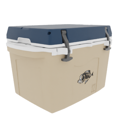 Taiga 27QT Hard Cooler – Tan Base with Blue Lid | Camping & Fishing Ice Chest