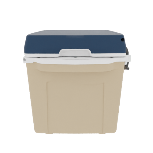 Taiga 27QT Hard Cooler – Tan Base with Blue Lid | Camping & Fishing Ice Chest