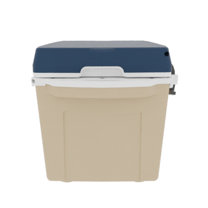 Taiga 27QT Hard Cooler – Tan Base with Blue Lid | Camping & Fishing Ice Chest